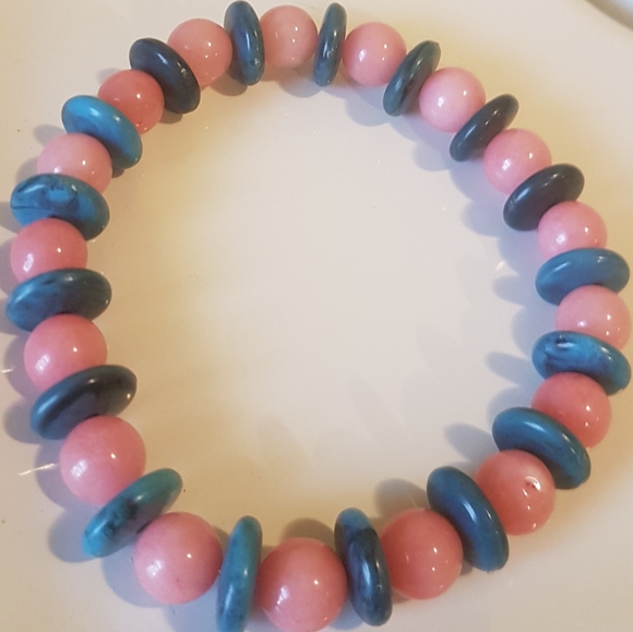 💗 Bubble Gum Morganite Beaded Bracelet - Picture 5 of 6